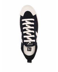 schwarze und weiße Segeltuch niedrige Sneakers von Veja