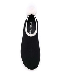 schwarze und weiße Segeltuch niedrige Sneakers von Opening Ceremony