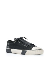 schwarze und weiße Segeltuch niedrige Sneakers von AllSaints