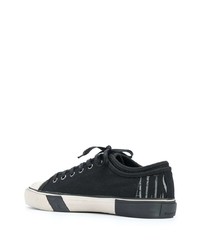 schwarze und weiße Segeltuch niedrige Sneakers von AllSaints