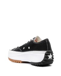 schwarze und weiße Segeltuch niedrige Sneakers von Converse