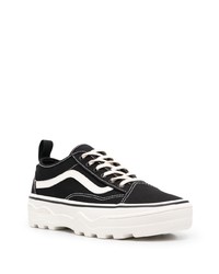 schwarze und weiße Segeltuch niedrige Sneakers von Vans