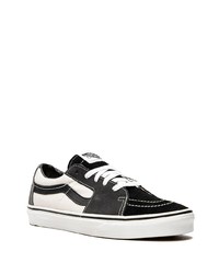 schwarze und weiße Segeltuch niedrige Sneakers von Vans