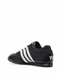 schwarze und weiße Segeltuch niedrige Sneakers von Y-3