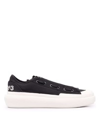 schwarze und weiße Segeltuch niedrige Sneakers von Y-3