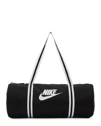schwarze und weiße Segeltuch Sporttasche von Nike