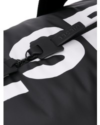 schwarze und weiße Segeltuch Sporttasche von Diesel