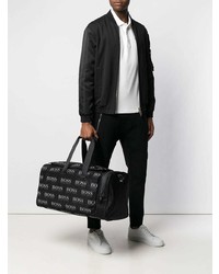 schwarze und weiße Segeltuch Sporttasche von BOSS HUGO BOSS