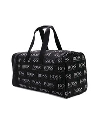schwarze und weiße Segeltuch Sporttasche von BOSS HUGO BOSS