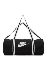 schwarze und weiße Segeltuch Sporttasche von Nike
