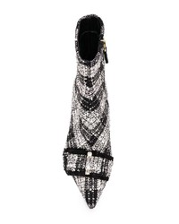 schwarze und weiße Segeltuch Stiefeletten von Anna Baiguera