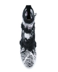 schwarze und weiße Segeltuch Stiefeletten von Nicholas Kirkwood