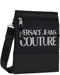 schwarze und weiße Segeltuch Umhängetasche von VERSACE JEANS COUTURE