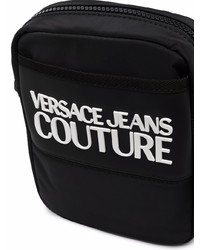 schwarze und weiße Segeltuch Umhängetasche von VERSACE JEANS COUTURE