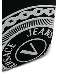 schwarze und weiße Segeltuch Umhängetasche von VERSACE JEANS COUTURE