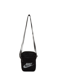 schwarze und weiße Segeltuch Umhängetasche von Nike