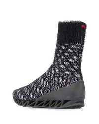 schwarze und weiße Segeltucharbeitsstiefel von Camper Lab