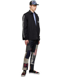 schwarze und weiße Shirtjacke aus Nylon von Junya Watanabe