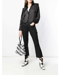 schwarze und weiße Shopper Tasche aus Leder von Alexander Wang