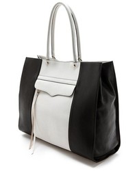 schwarze und weiße Shopper Tasche aus Leder von Rebecca Minkoff