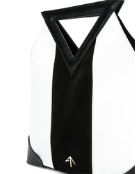 schwarze und weiße Shopper Tasche aus Leder von Manu Atelier