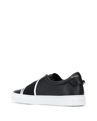 schwarze und weiße Slip-On Sneakers aus Leder von Givenchy