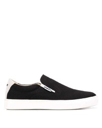 schwarze und weiße Slip-On Sneakers aus Segeltuch von Diadora