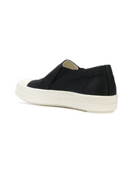 schwarze und weiße Slip-On Sneakers aus Segeltuch von Rick Owens DRKSHDW