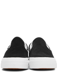 schwarze und weiße Slip-On Sneakers aus Wildleder von Converse