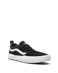 schwarze und weiße Slip-On Sneakers aus Wildleder von Vans