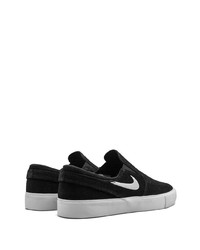 schwarze und weiße Slip-On Sneakers aus Wildleder von Nike