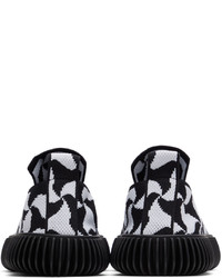 schwarze und weiße Slip-On Sneakers von Bottega Veneta