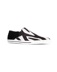 schwarze und weiße Slip-On Sneakers von Marc Jacobs