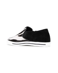 schwarze und weiße Slip-On Sneakers von Marc Jacobs