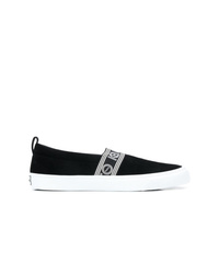 schwarze und weiße Slip-On Sneakers von Kenzo
