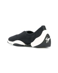 schwarze und weiße Slip-On Sneakers von Giuseppe Zanotti Design