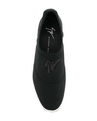 schwarze und weiße Slip-On Sneakers von Giuseppe Zanotti Design