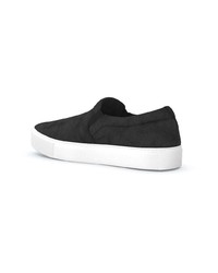 schwarze und weiße Slip-On Sneakers von Swear