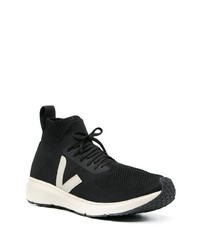 schwarze und weiße Sportschuhe von Rick Owens X Veja