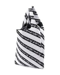 schwarze und weiße Strick Shopper Tasche aus Segeltuch von Alexander Wang