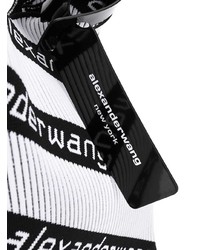 schwarze und weiße Strick Shopper Tasche aus Segeltuch von Alexander Wang