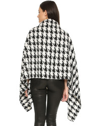 schwarze und weiße Strickjacke mit einer offenen Front mit Hahnentritt-Muster von Glamorous