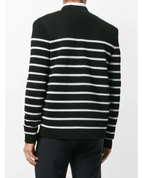 schwarze und weiße Strickjacke mit einer offenen Front von Balmain