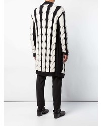 schwarze und weiße Strickjacke mit einer offenen Front von Balmain