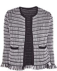 schwarze und weiße Tweed-Jacke von Lucien Pellat-Finet