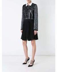 schwarze und weiße Tweed-Jacke von Giambattista Valli