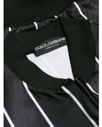 schwarze und weiße vertikal gestreifte Bomberjacke von Dolce & Gabbana