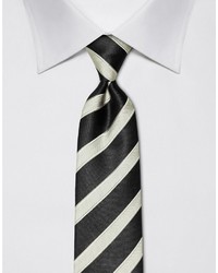 schwarze und weiße vertikal gestreifte Krawatte von Vincenzo Boretti