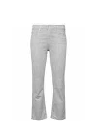 schwarze und weiße vertikal gestreifte Schlagjeans von AG Jeans