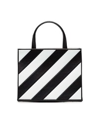 schwarze und weiße vertikal gestreifte Shopper Tasche von Off-White